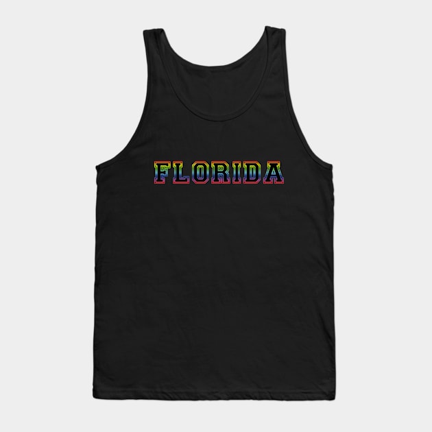 Florida Pride Rainbow Black Tank Top by HighBrowDesigns